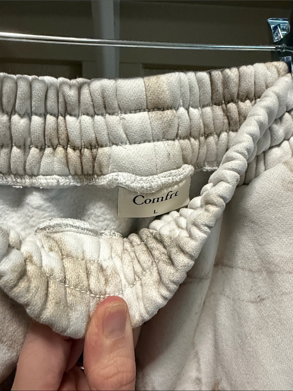 Women's White Camouflage Cozy Joggers - Cream/Beige - Picture 4 of 5
